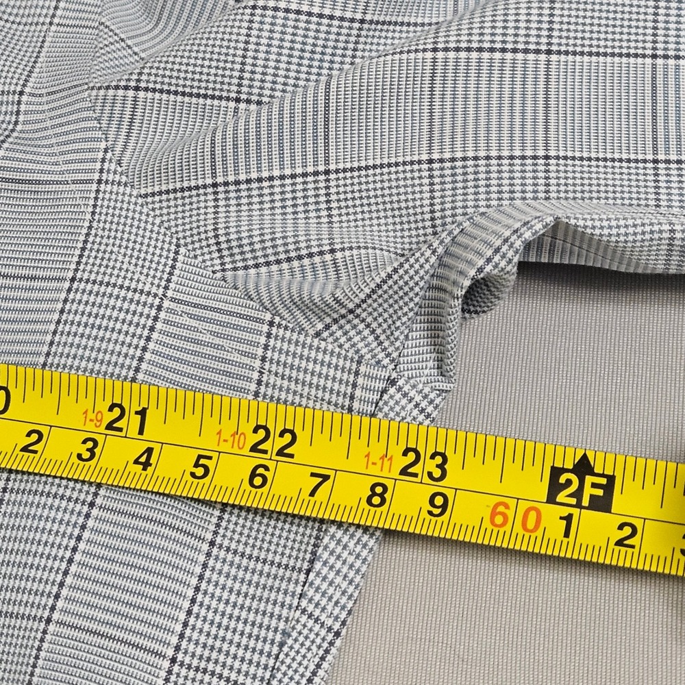 Brooks Brothers Milano Fit Plaid Dress Shirt Blue Gray Quiet Luxury Ivy 16 34 - Picture 9 of 12